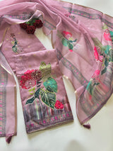 Pearl work dress material unstitched Suit set