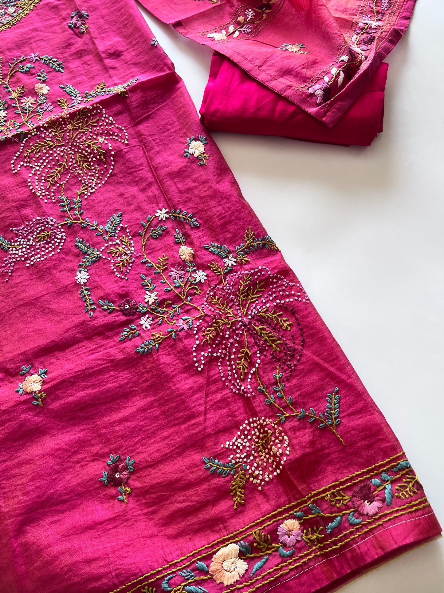 Knot embroidery Unstitched suit material