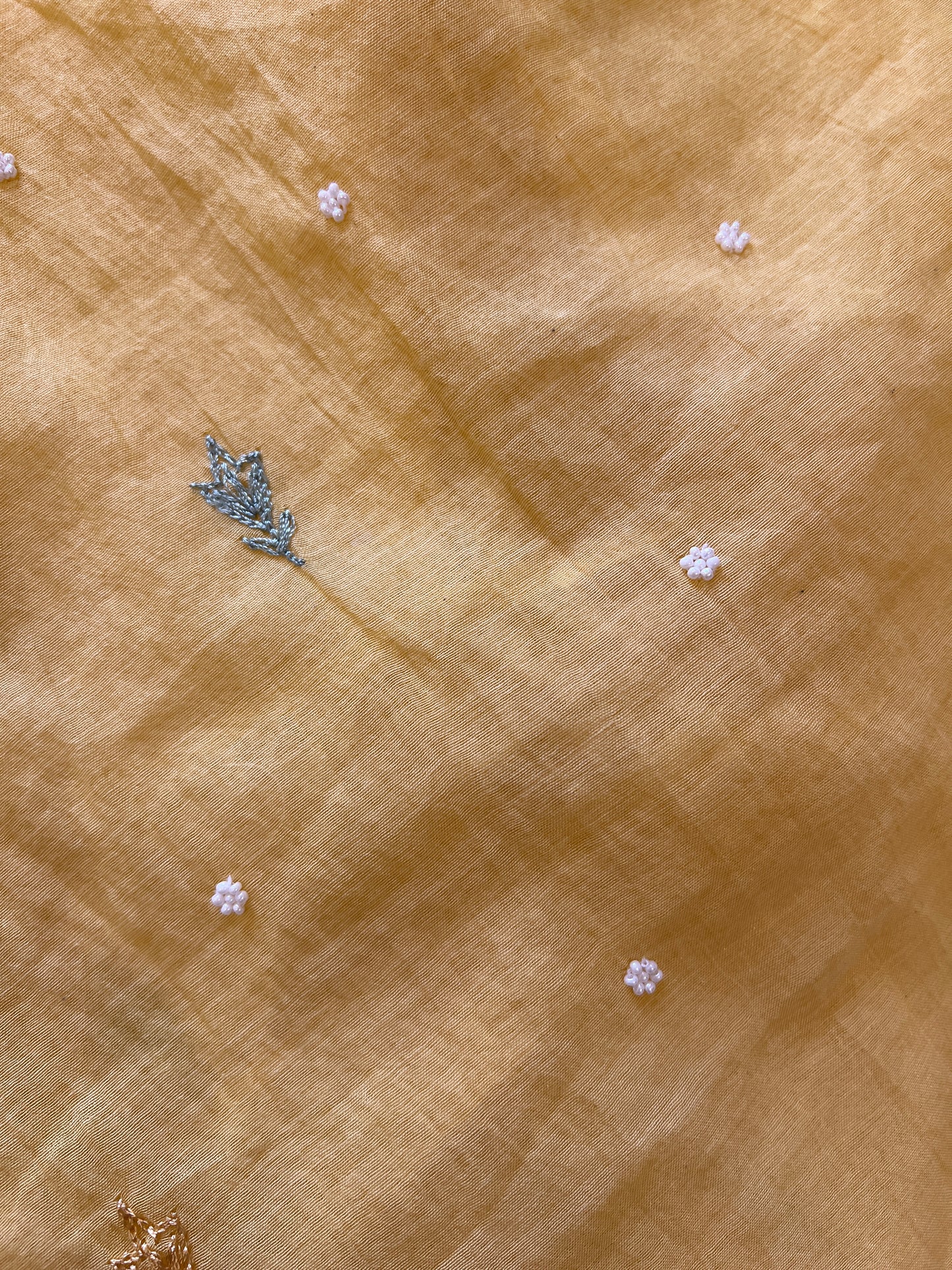 Yellow Mul handwork chikankari Kurta Dupatta set