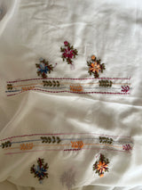 Off white Knot Embroidery Unstitched suit set 2 pc