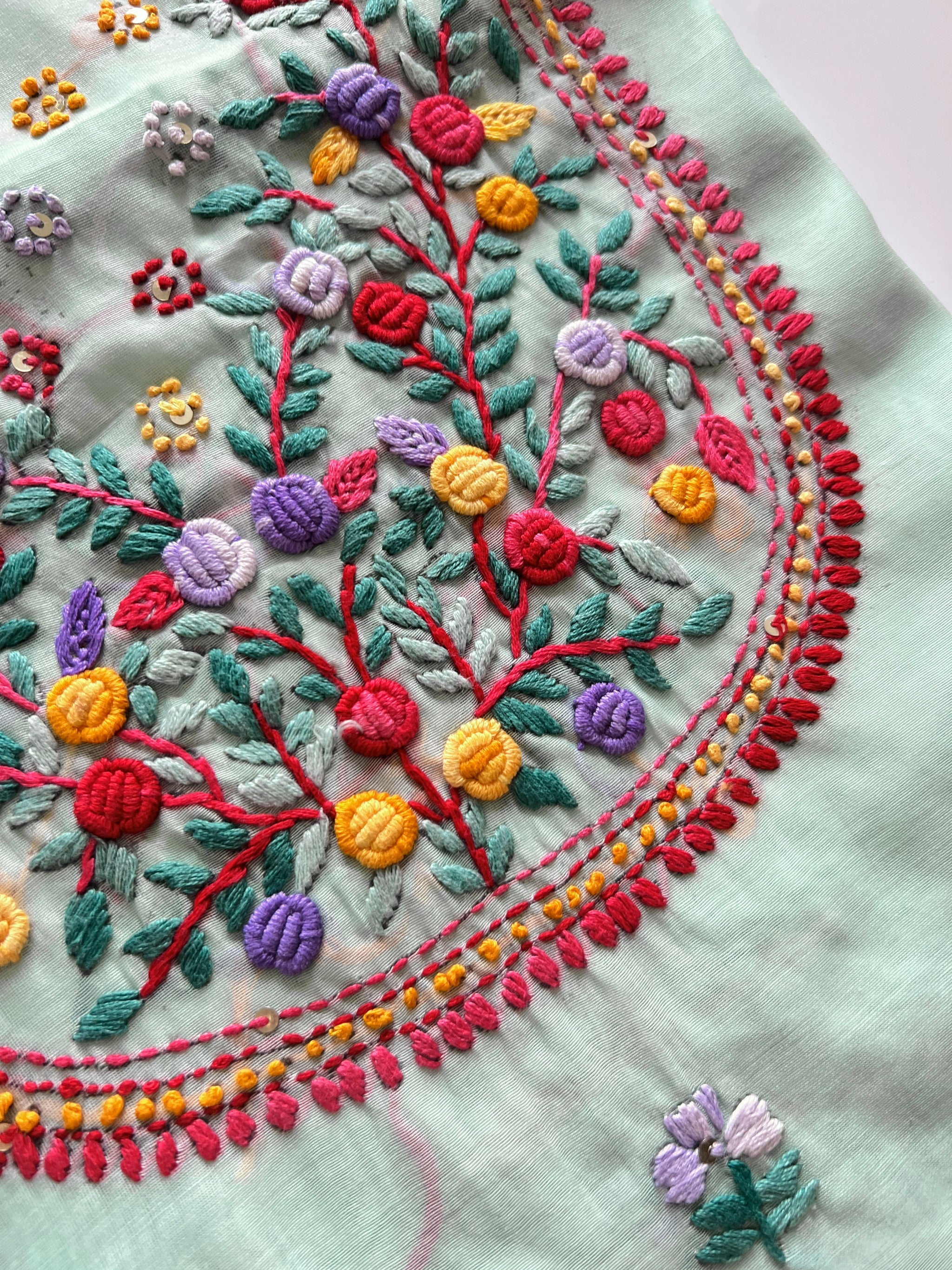 Knot embroidery Unstitched suit material
