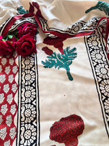Original Handblock Ajrakh print on Modal fabric Unstitched suit set