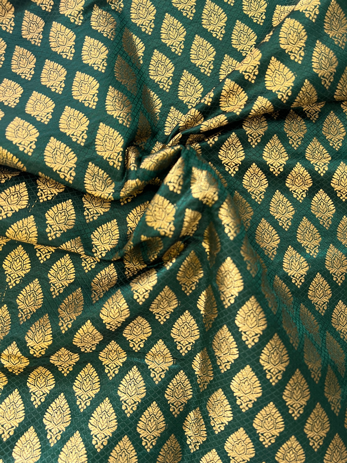 Green Banarasi Brocade fabric