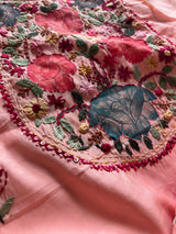 Knot embroidery Masleen Silk Designer Unstitched suit