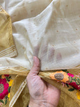 Sunflower Embroidery tissue Jamdani Dress material