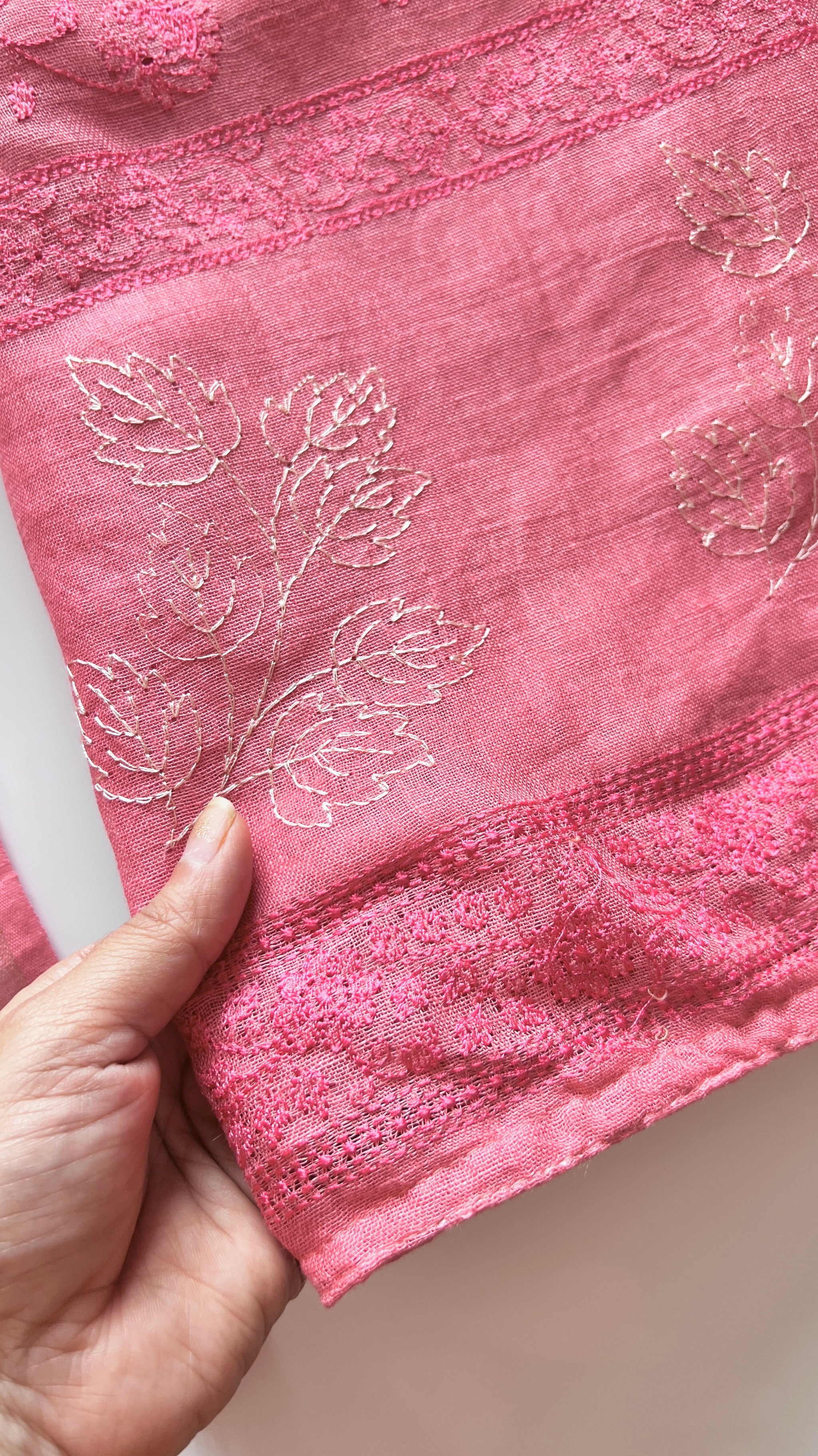 Pure Linen embroidered premium unstitched dress material