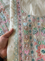 Mul handwork chikankari Kurta Dupatta set