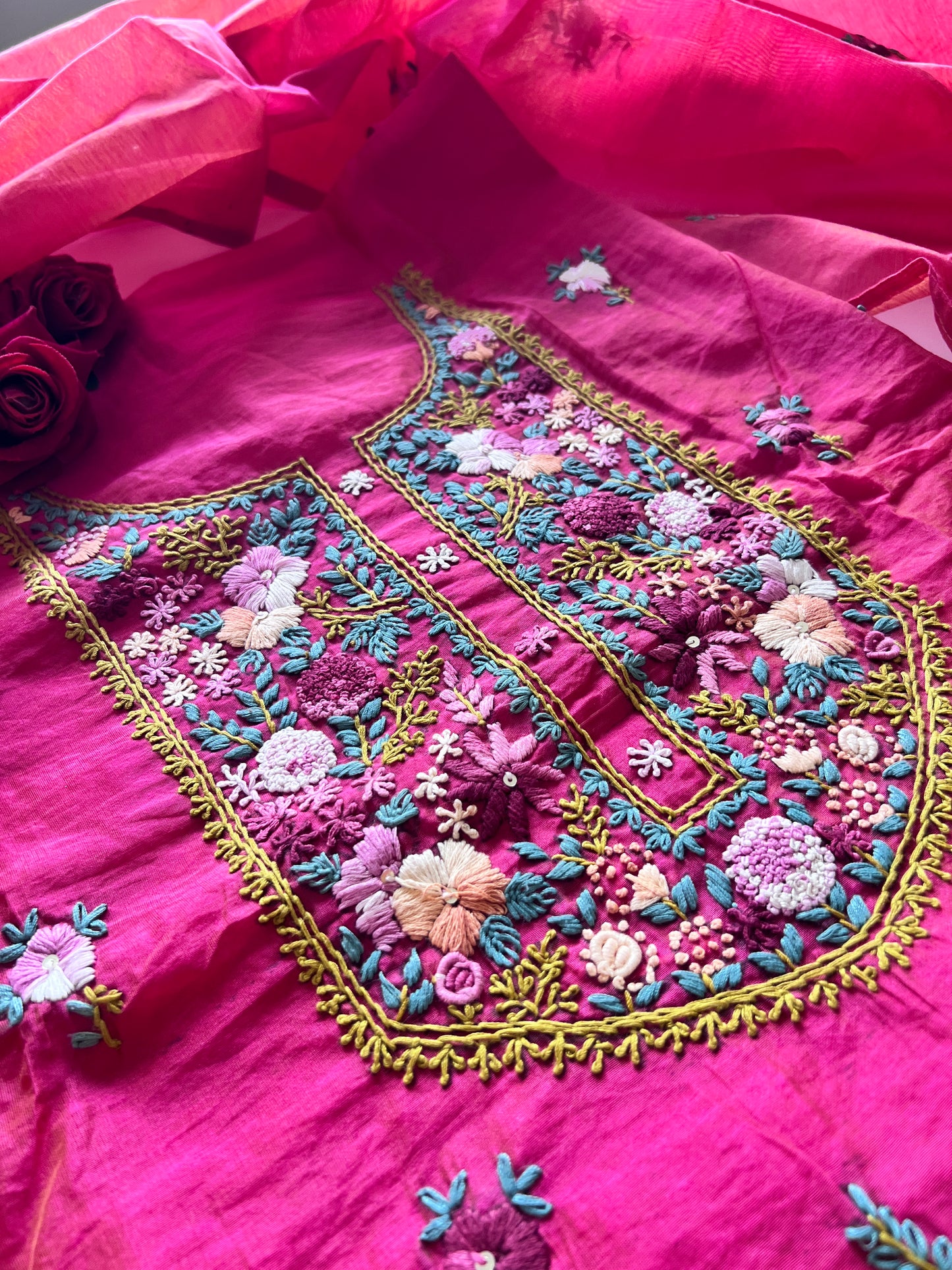 Knot embroidery Unstitched suit material