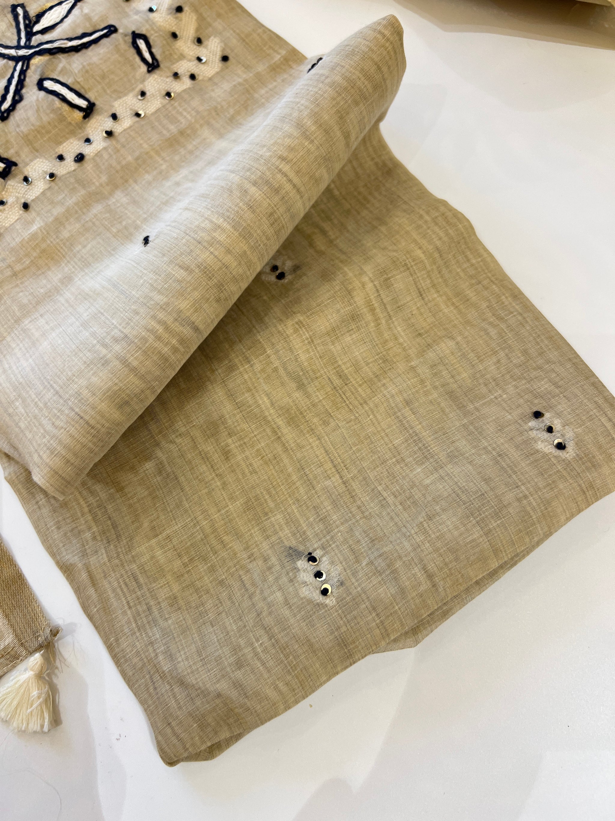 Khadi cotton embroidery Designer Unstitched suit