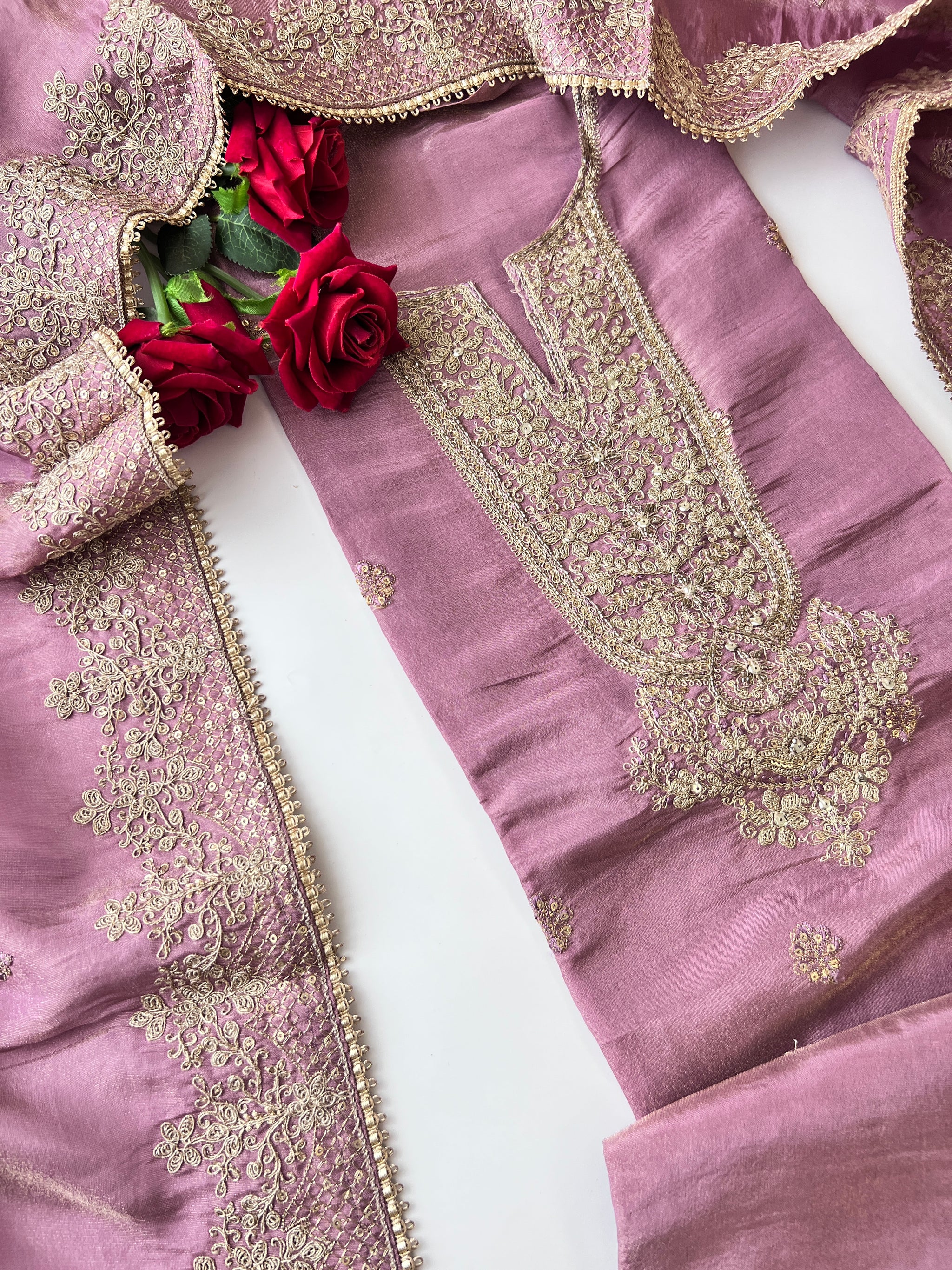 Tissue Russian Silk Dress Material