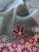 Pure Linen Tissue Cutwork designer unstitched dress material