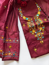 Knot embroidery Unstitched suit material