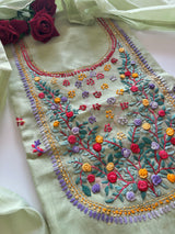 Knot embroidery Unstitched suit material