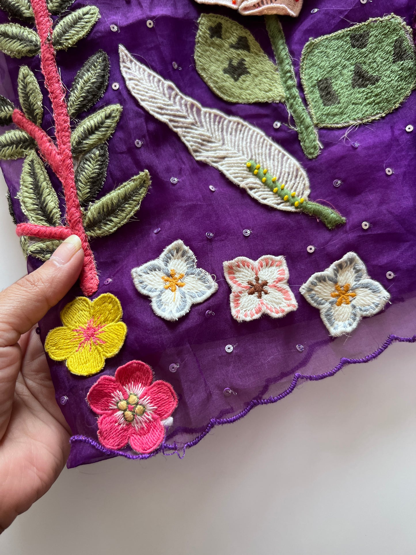 Fairy tale Embroidery on Organza premium unstitched dress material with 3D floral work