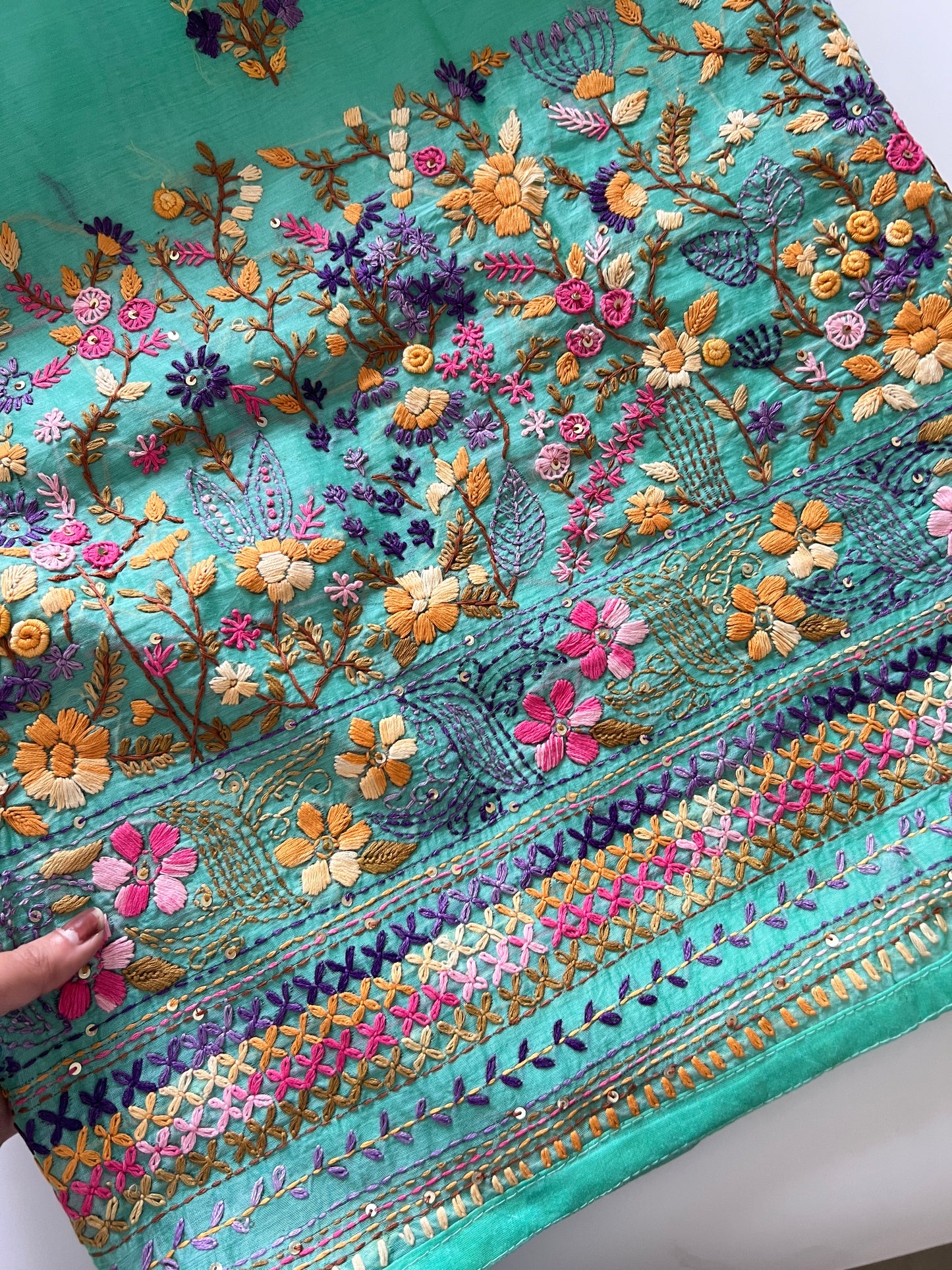 Knot embroidery Unstitched suit material 2 pc