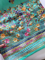 Knot embroidery Unstitched suit material 2 pc