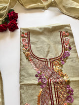 Knot embroidery Unstitched suit material