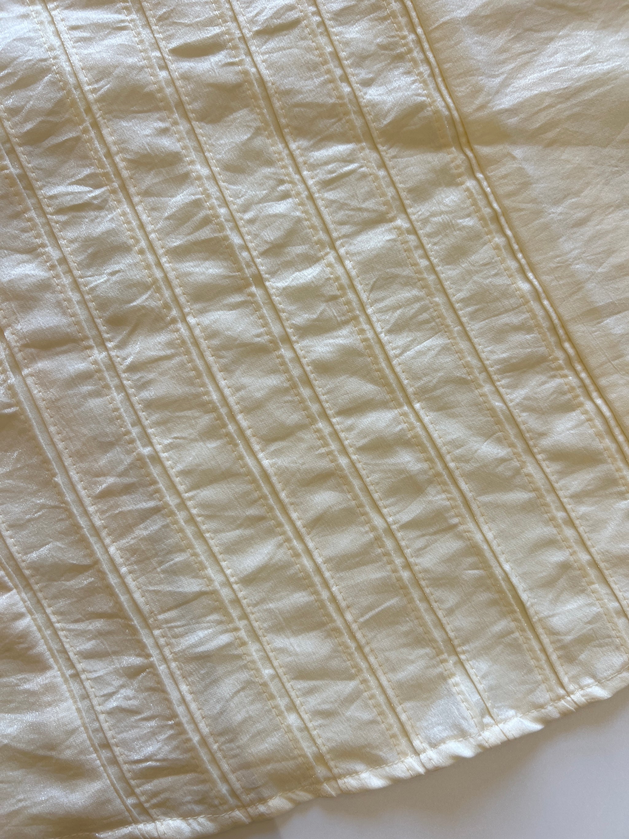 Cream Crush Fabric Kurta with embroidery