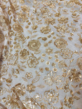 Dyeable georgette Sequin embroidery fabric.