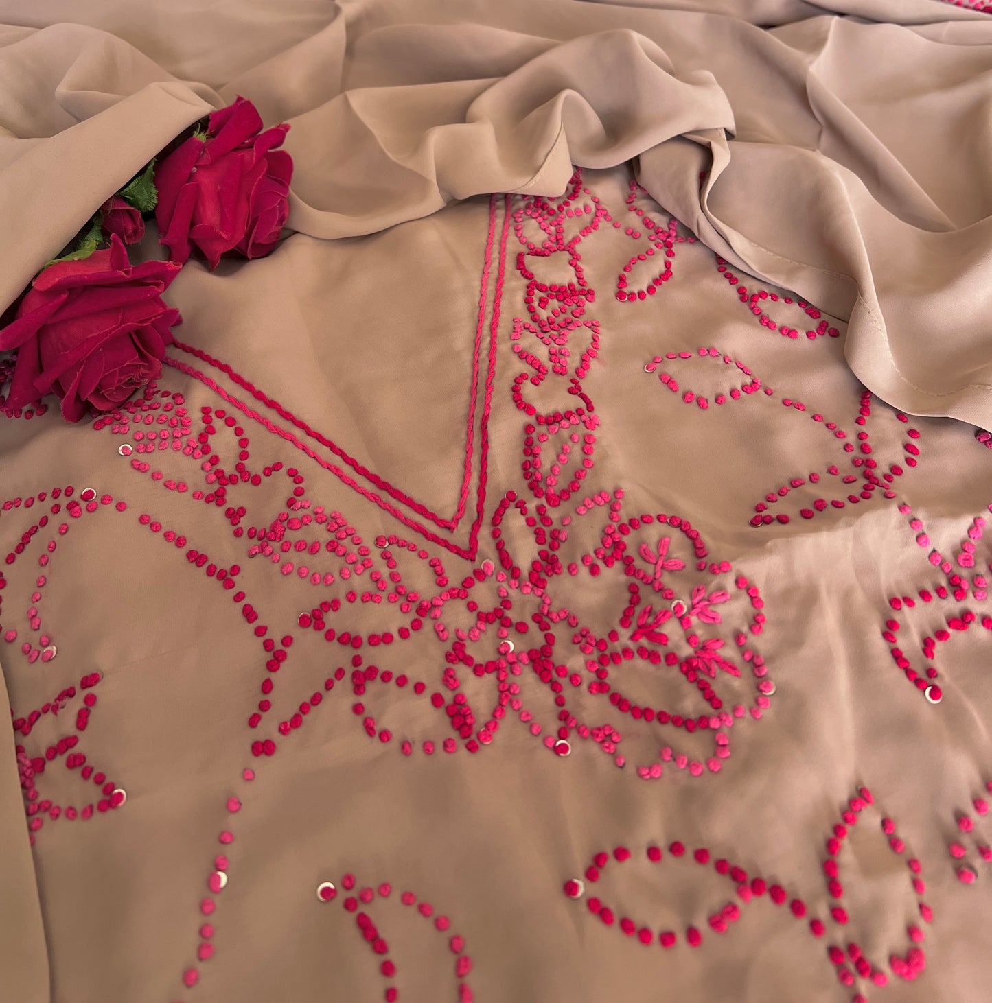 Knot Embroidery Unstitched suit set 3 pc
