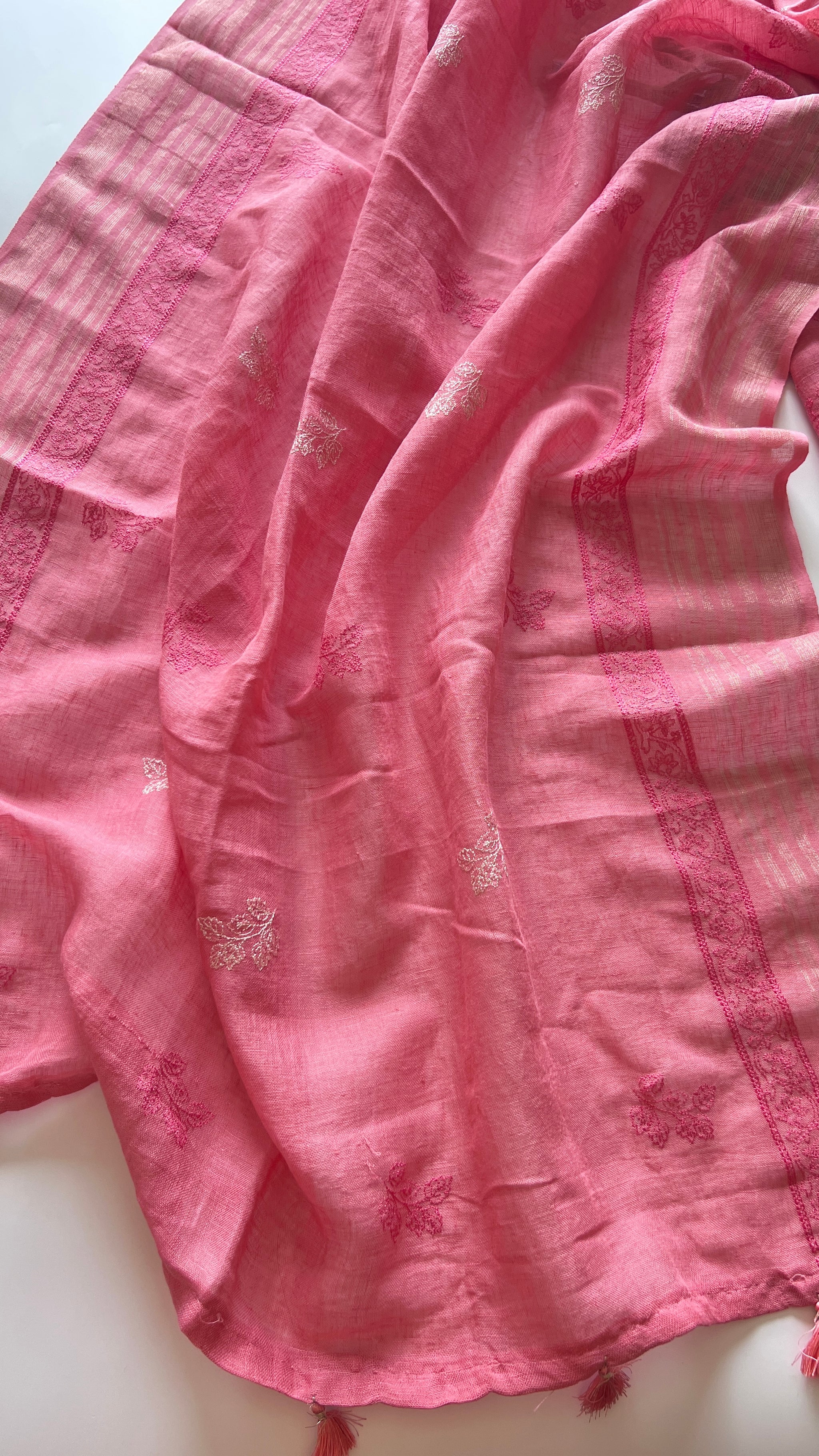 Pure Linen embroidered premium unstitched dress material