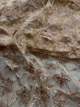 Gold net with Gotta work fabric