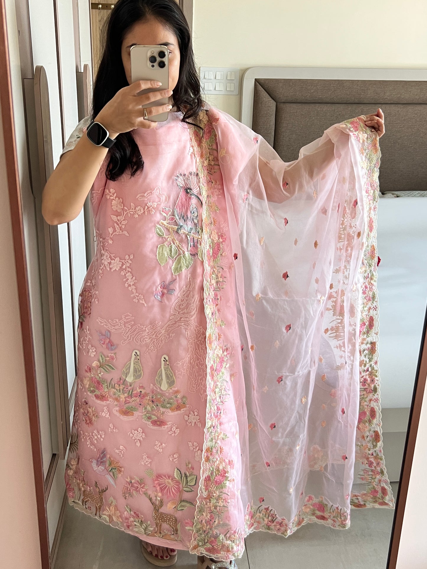 Full Embroidered Organza Un-stitched Suit set