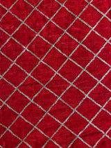 Red velvet sequin embroidered fabric