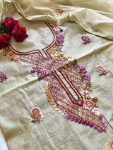 Knot embroidery Unstitched suit material