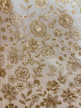 Dyeable georgette Sequin embroidery fabric.