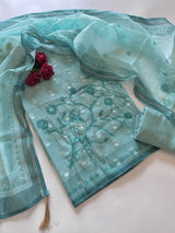 Bird Embroidered Unstitched Suit