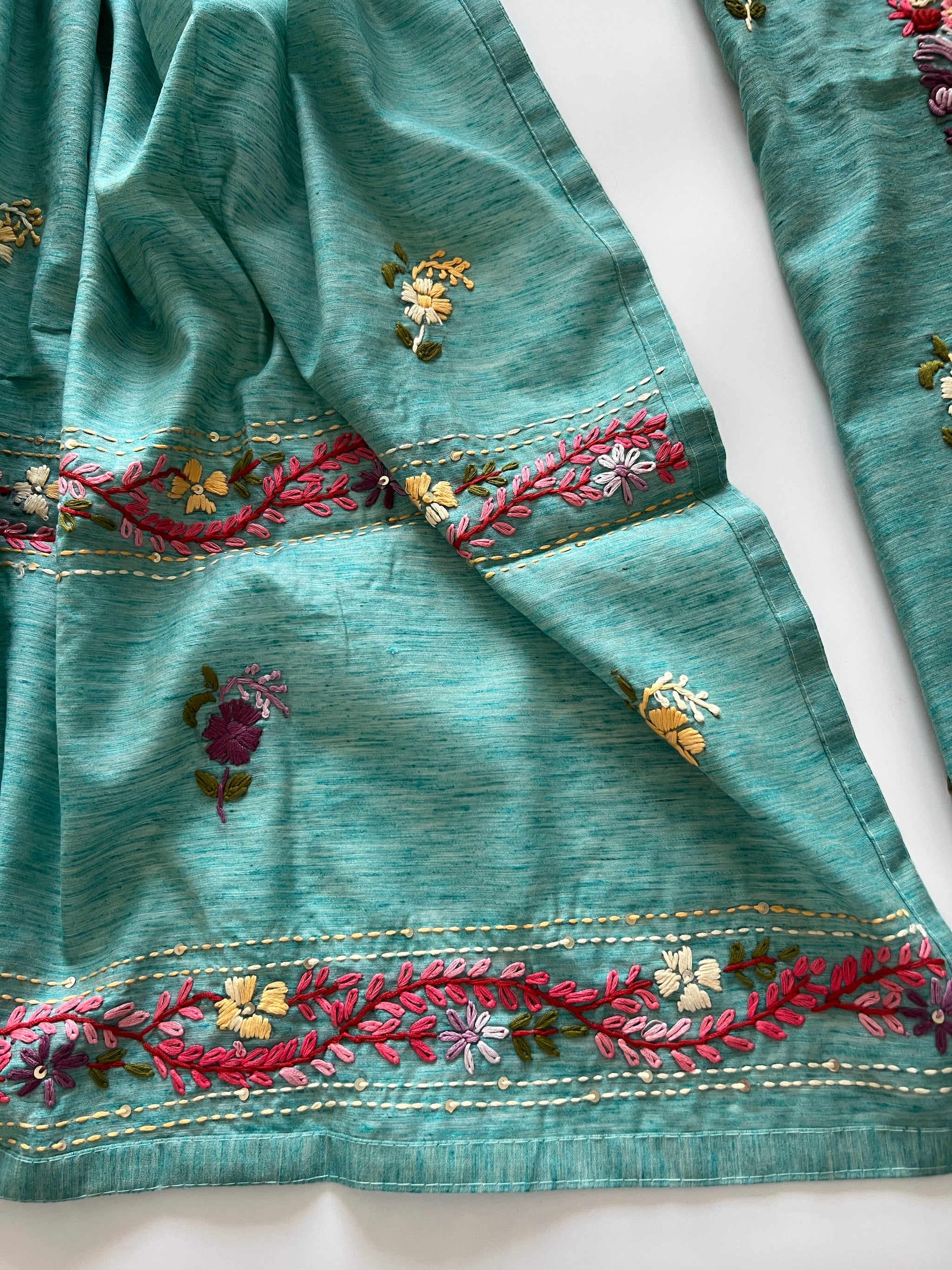 Knot embroidery Unstitched suit material 2 pc