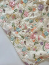 Mul Chanderi Thread embroidered Unstitched Suit