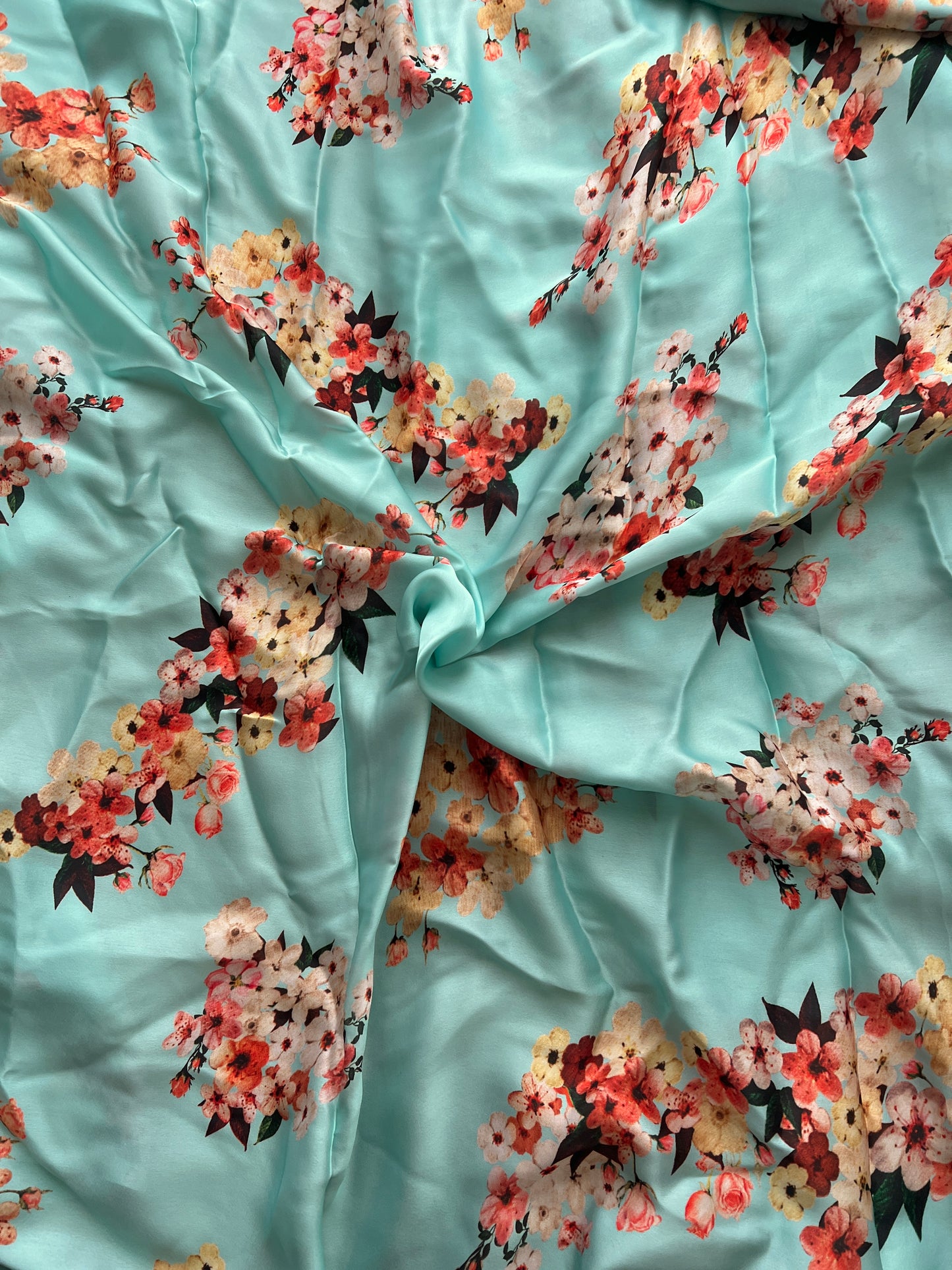 Floral Printed Satin Georgette fabric