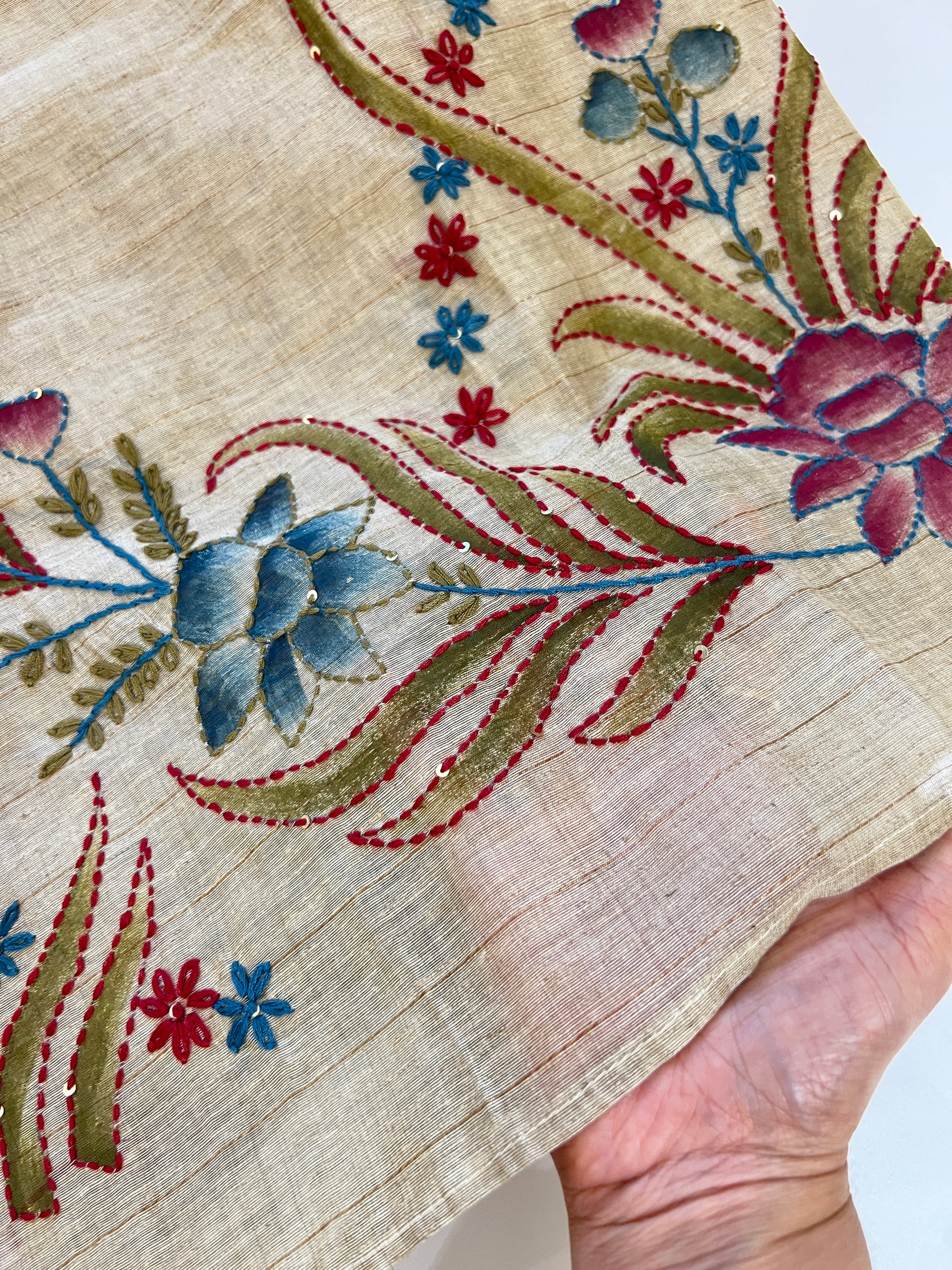 Khadi cotton embroidery Designer Unstitched suit