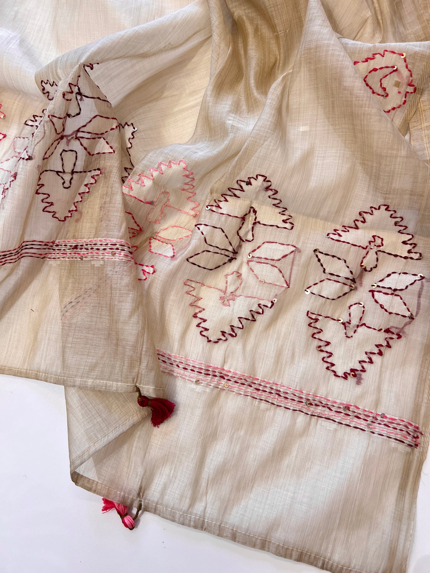 Khadi cotton knot embroidery Unstitched suit