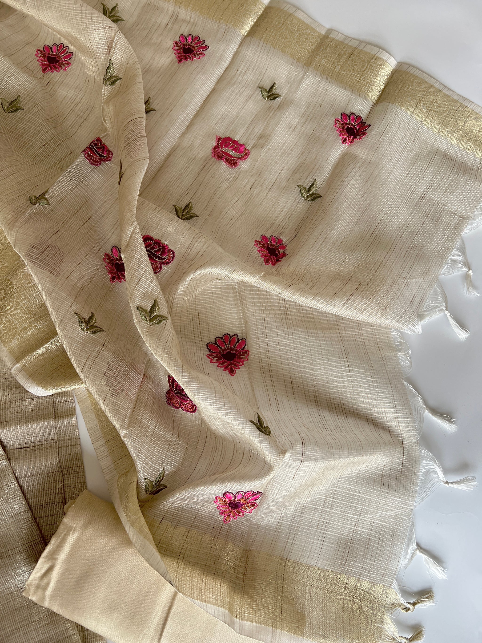 Floral Embroidery kotta shimmer Dress material