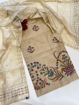 Khadi cotton embroidery Designer Unstitched suit