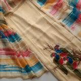 Parrot print linen handwork suit material