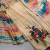 Parrot print linen handwork suit material