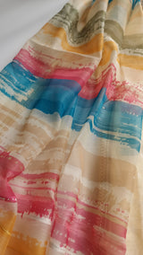 Parrot print linen handwork suit material