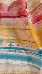 Parrot print linen handwork suit material