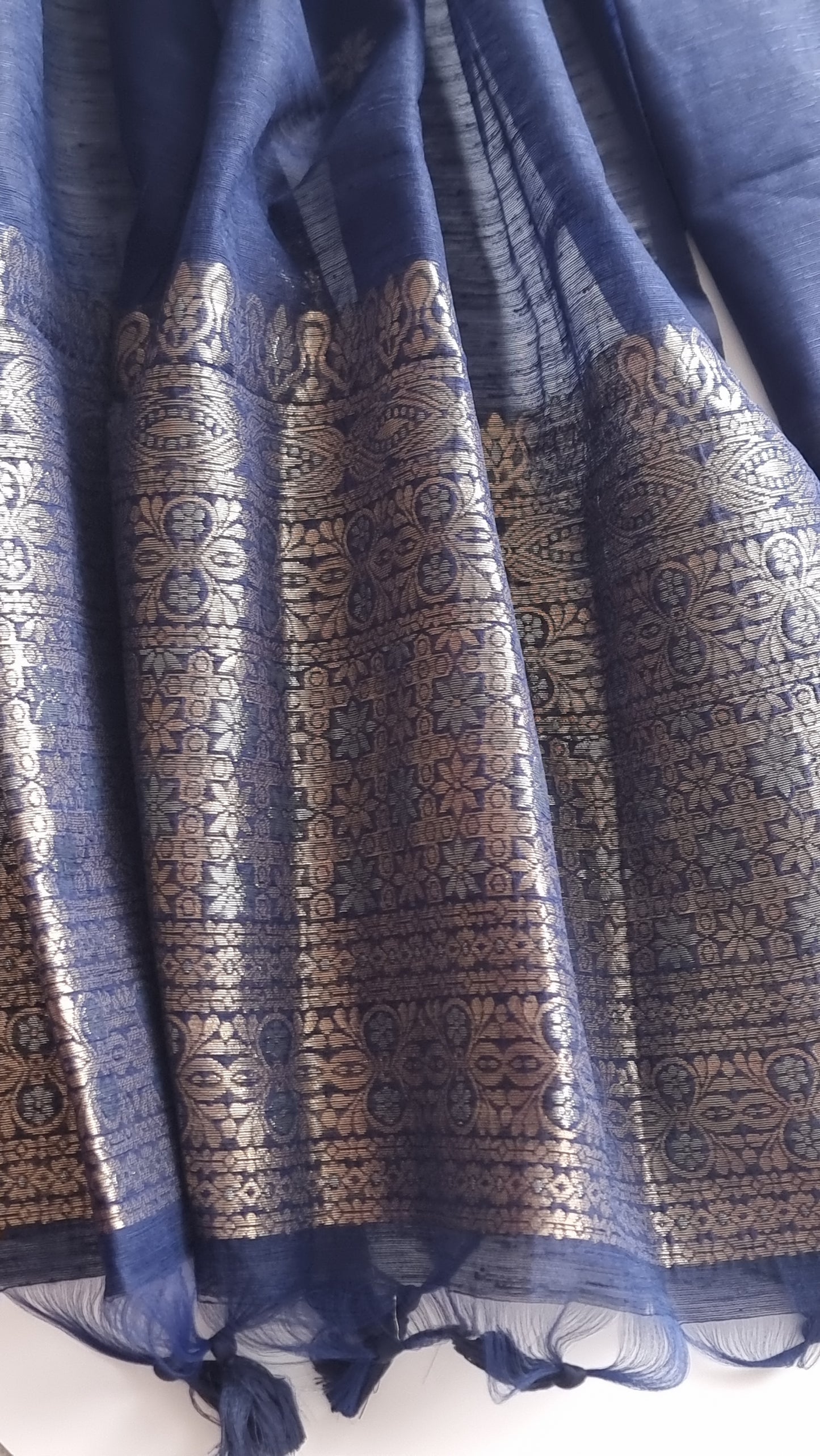 Blue Vedika Silk Unstitched suit material