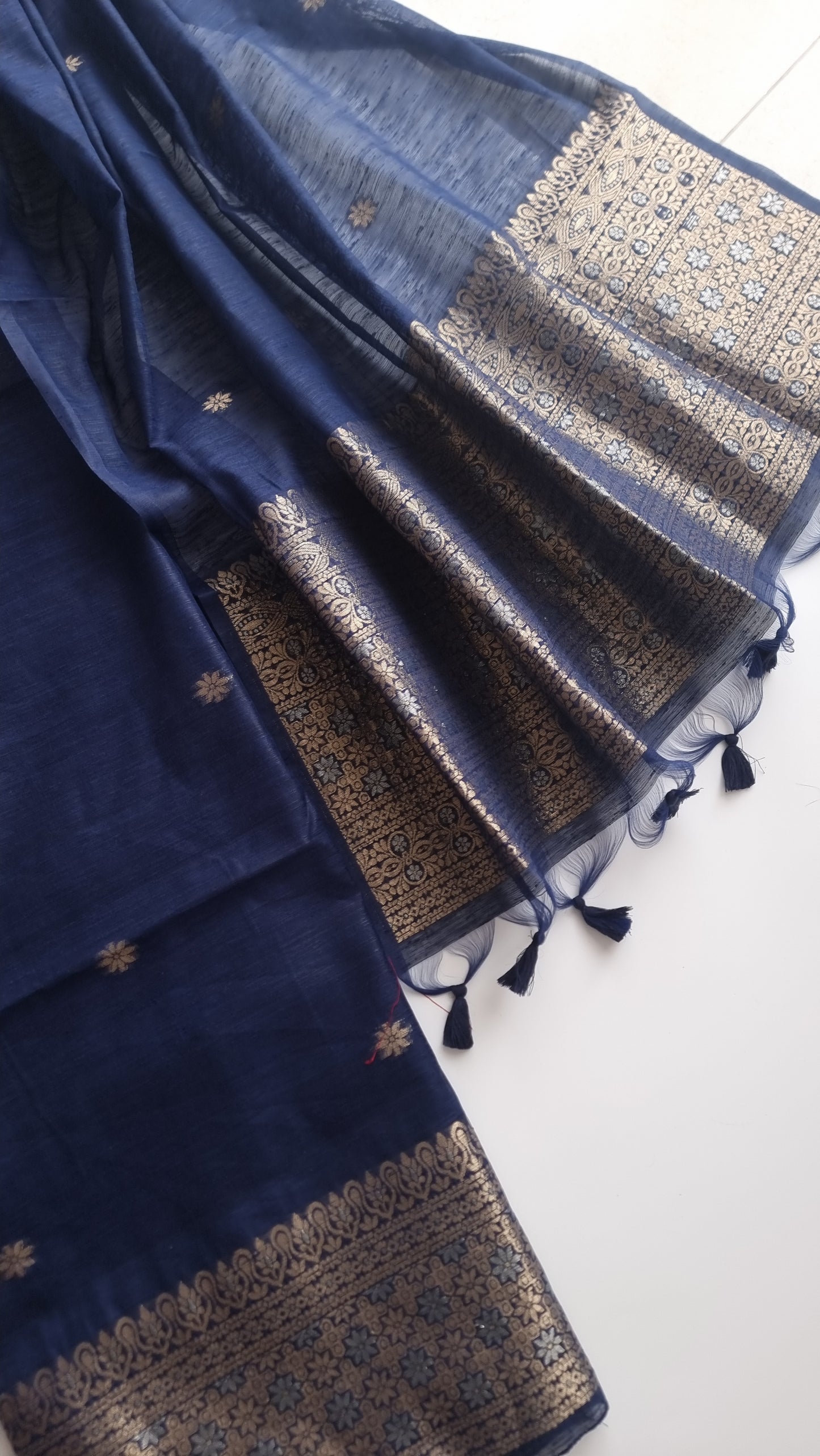 Blue Vedika Silk Unstitched suit material