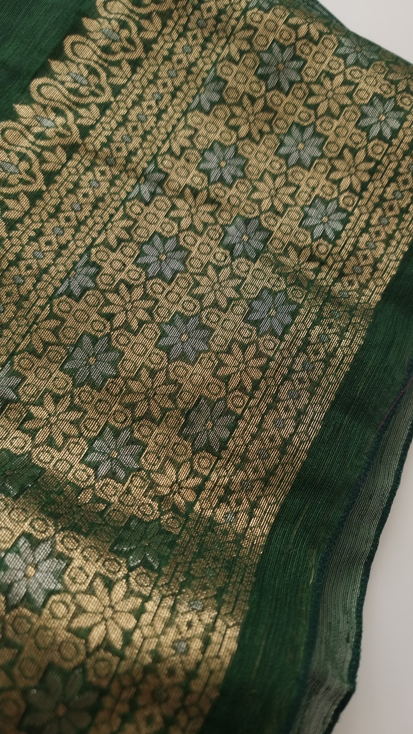 Green Vedika Silk Unstitched suit material