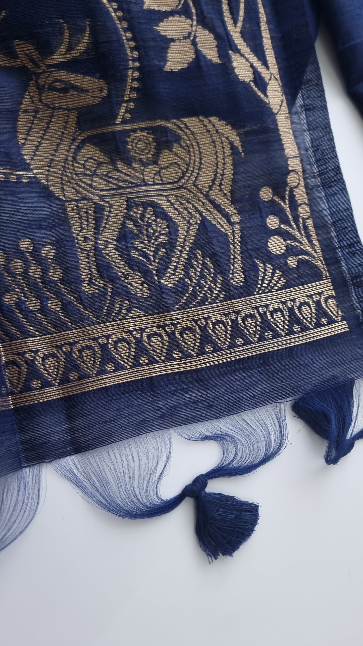 Blue Vedika Silk Unstitched suit material