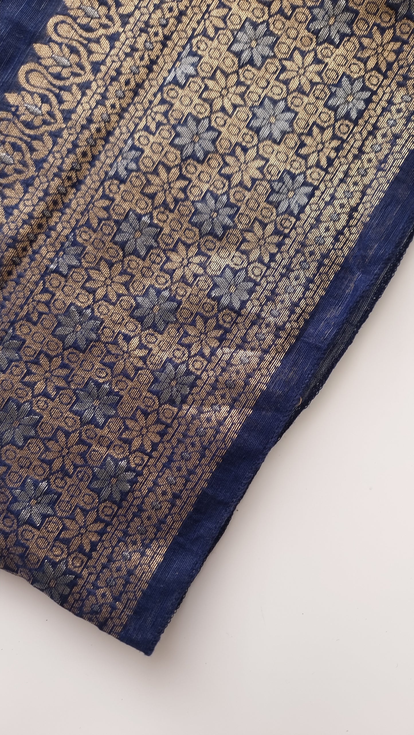 Blue Vedika Silk Unstitched suit material