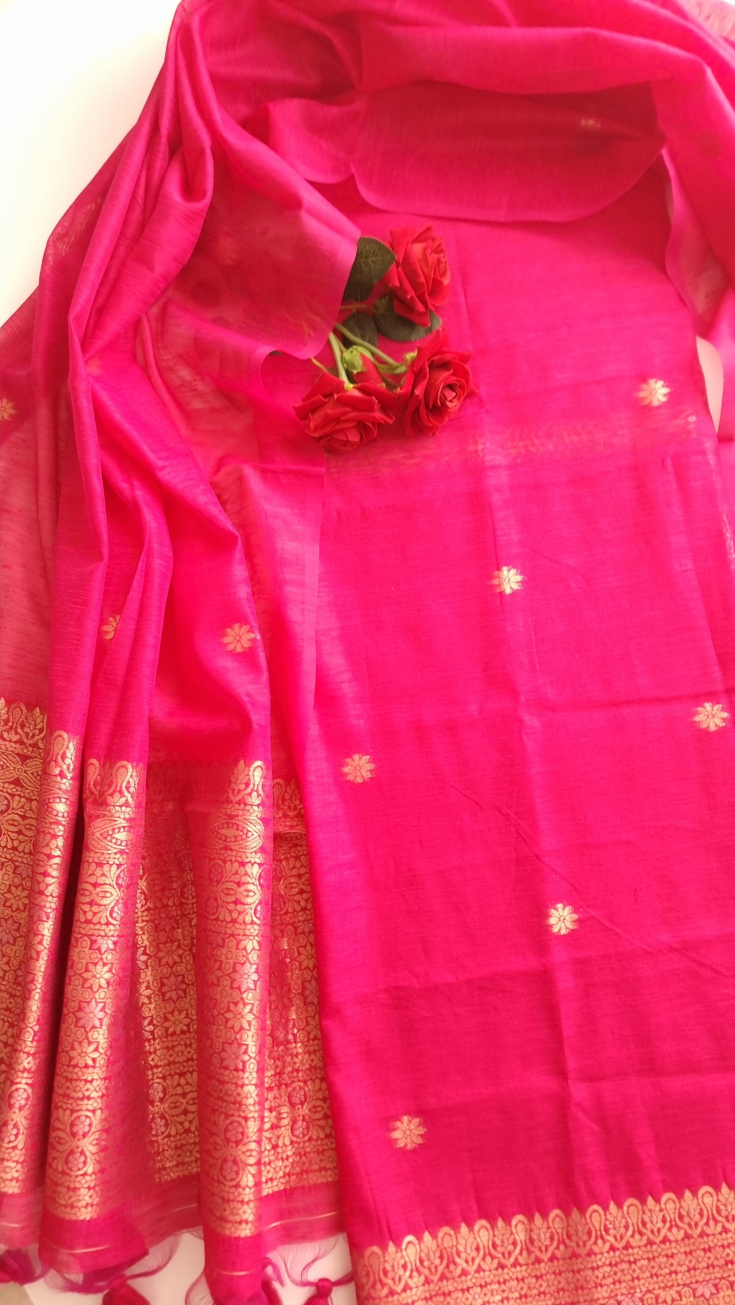 Pink Vedika Silk Unstitched suit material