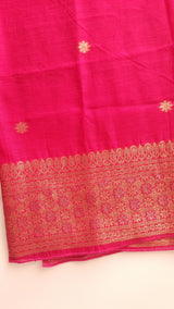 Pink Vedika Silk Unstitched suit material