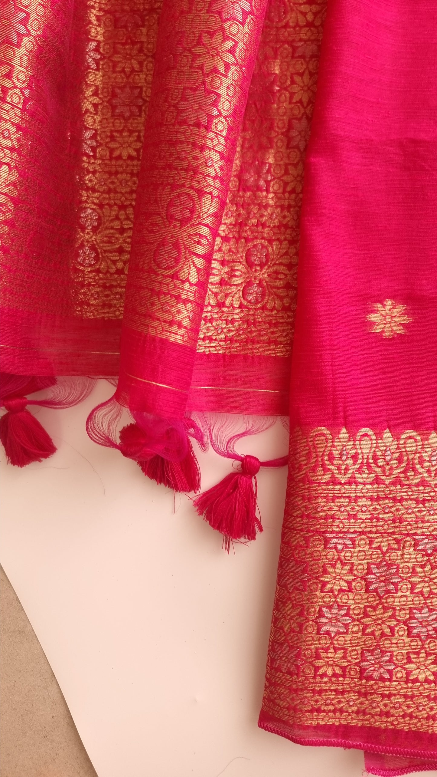 Pink Vedika Silk Unstitched suit material